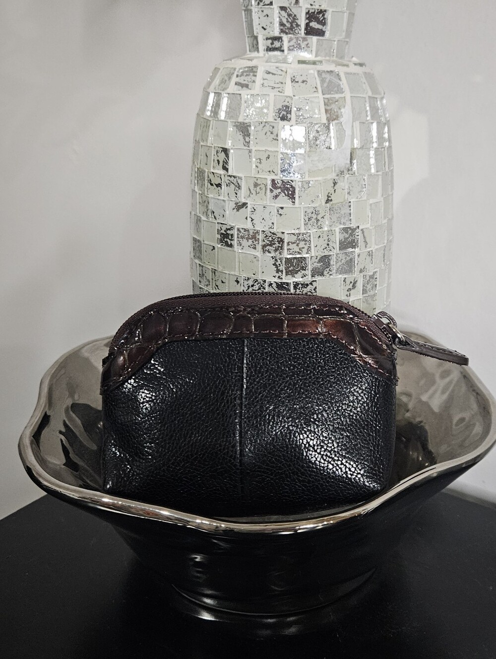 Brighton Chocolate Brown With Animal Print Inside Pouch, Like New! - Picture 4 of 12
